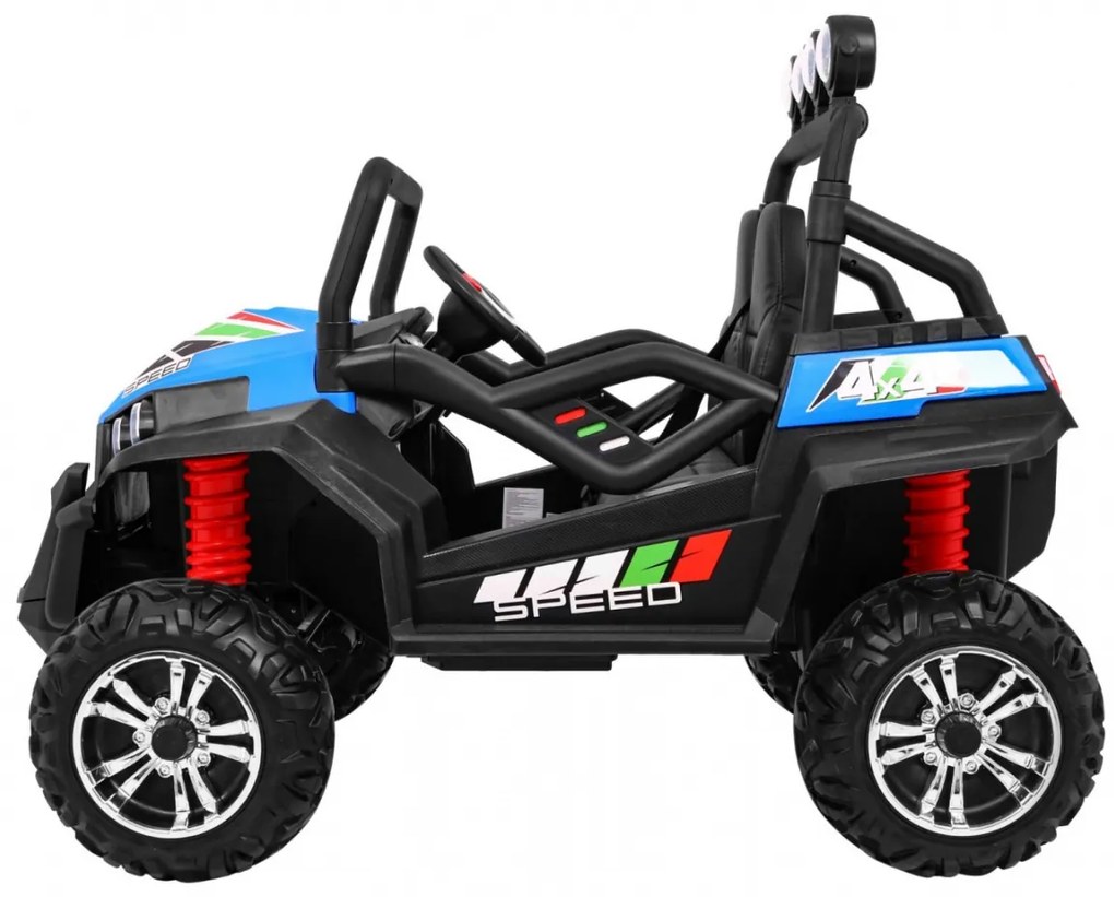 Carro elétrico para Crianças 2 Lugares Grand Buggy 24V 4x4 LIFT STRONG Rodas Espuma EVA, Assento couro ecológico Azul