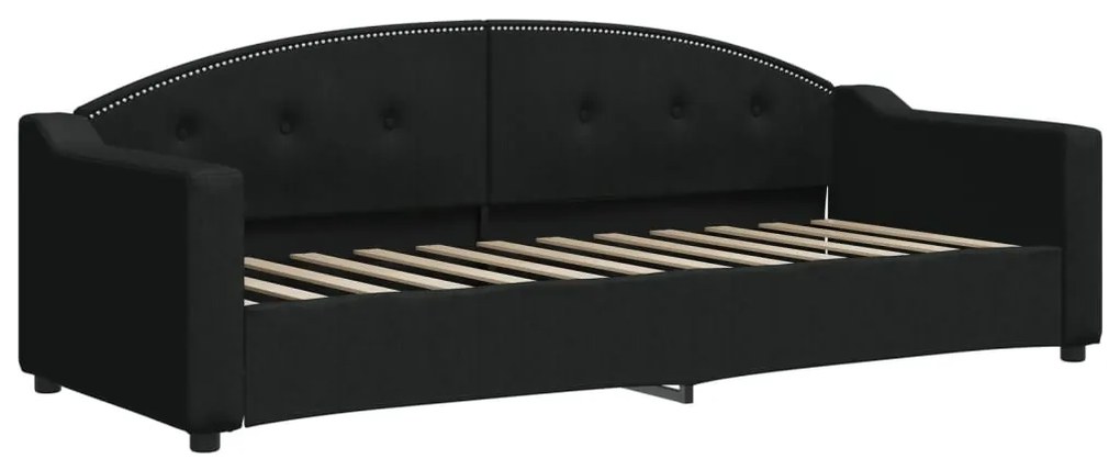 Sofá-cama com gavetão 80x200 cm tecido preto