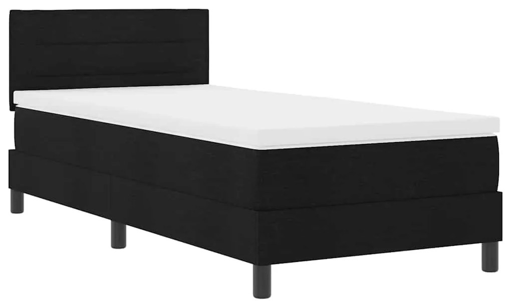 Cama Box com Colchão Preto 90x190 cm Tecido