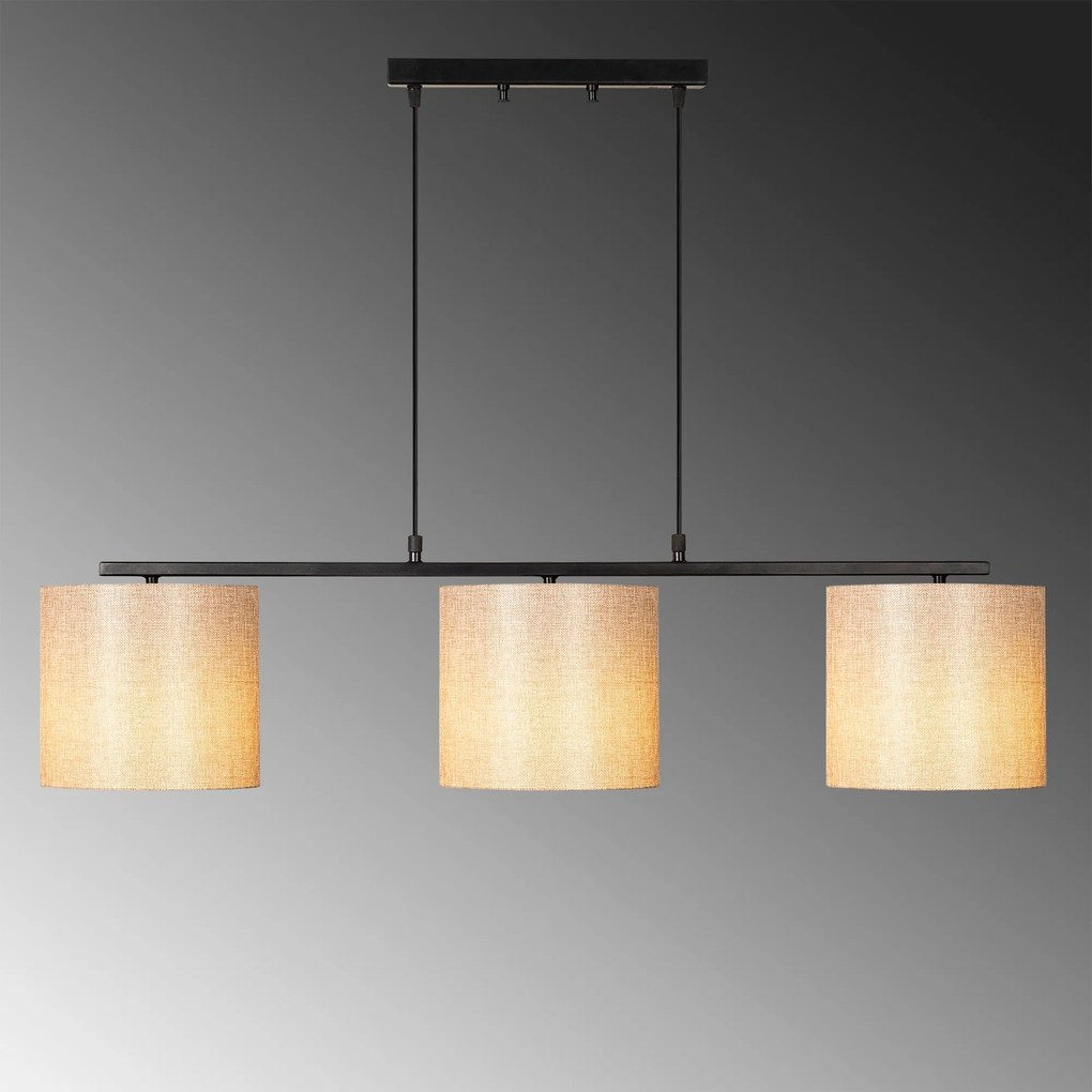 Candeeiro de Teto Valiz – Creme e Preto – 110 x 20 cm