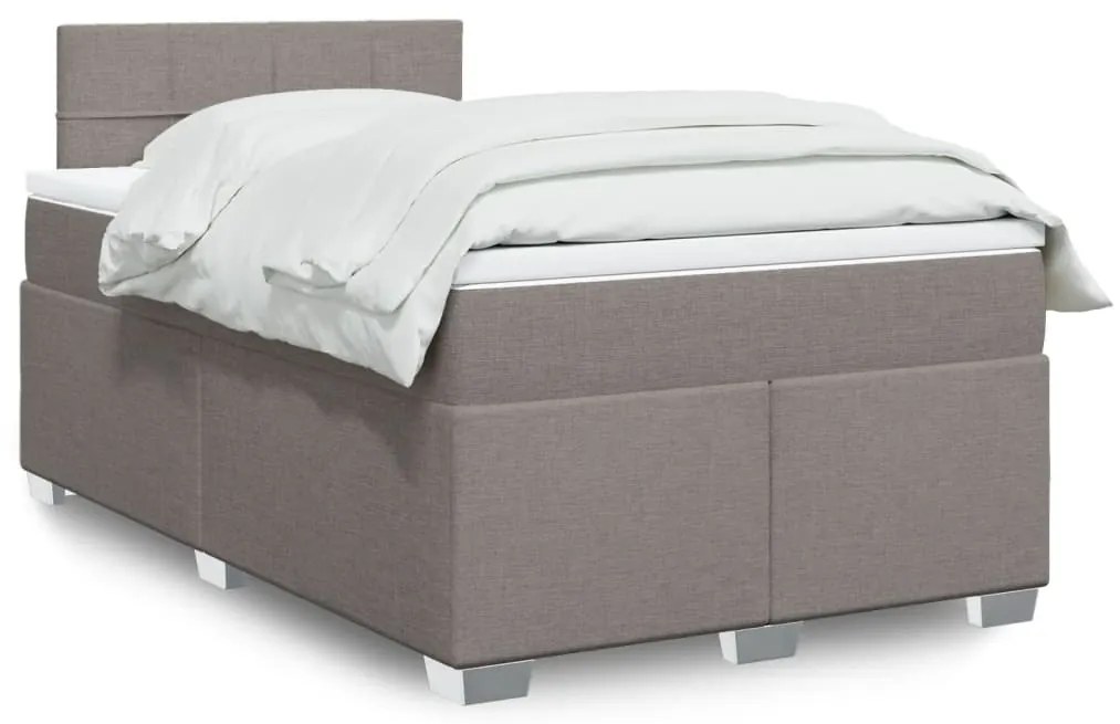 Cama com molas/colchão 120x200 cm tecido castanho-acinzentado