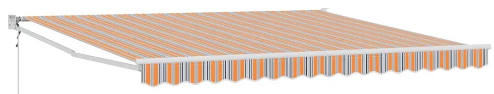 Toldo Retrátil Automático Listrado Multicolorido 400x300 cm