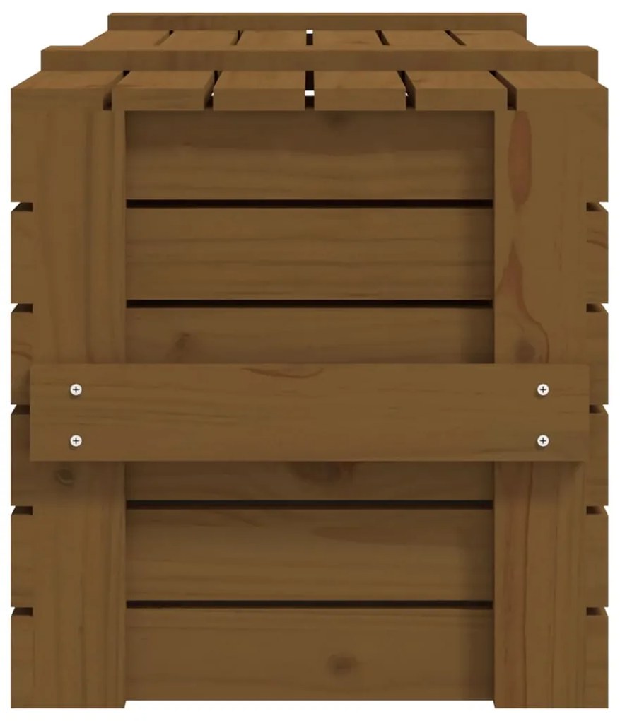 Caixa de arrumação 91x40,5x42 cm pinho maciço castanho mel