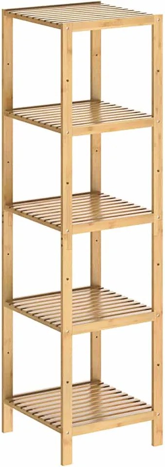 Estante de banheiro em bambu 140 x 33 x 33 cm Castanho