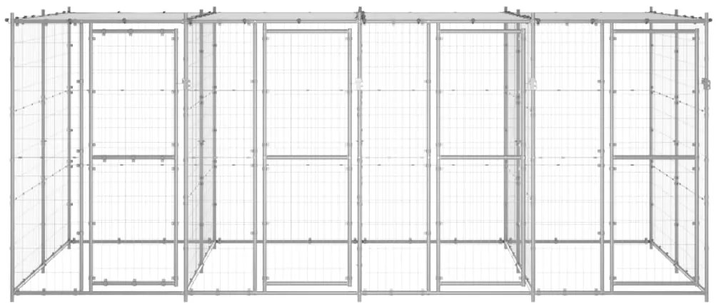 Canil de exterior com telhado 9,68 m² aço galvanizado