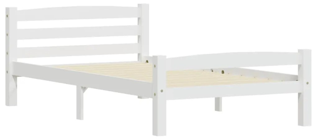 Estrutura de cama em pinho maciço 90x200 cm branco