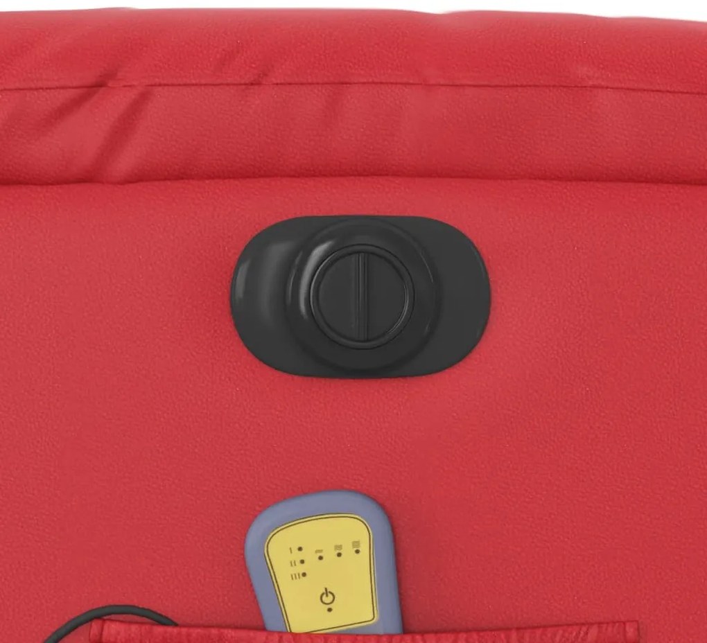 Poltrona massagens reclinável elétrica couro artif. vermelho