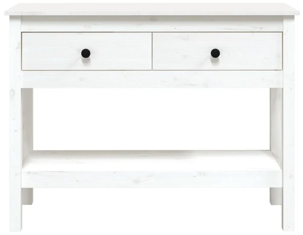 Mesa consola 100x35x75 cm pinho maciço branco