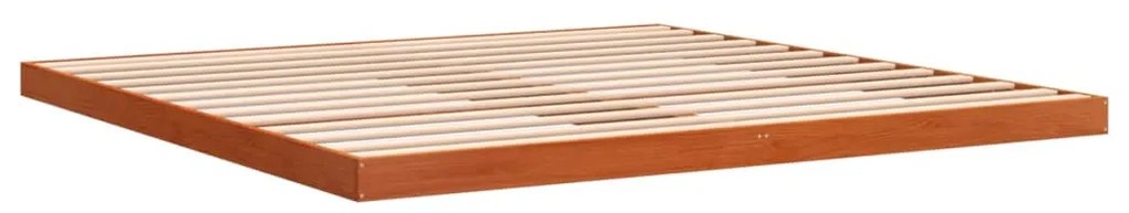Estrutura de cama 180x200 cm madeira pinho maciço castanho cera