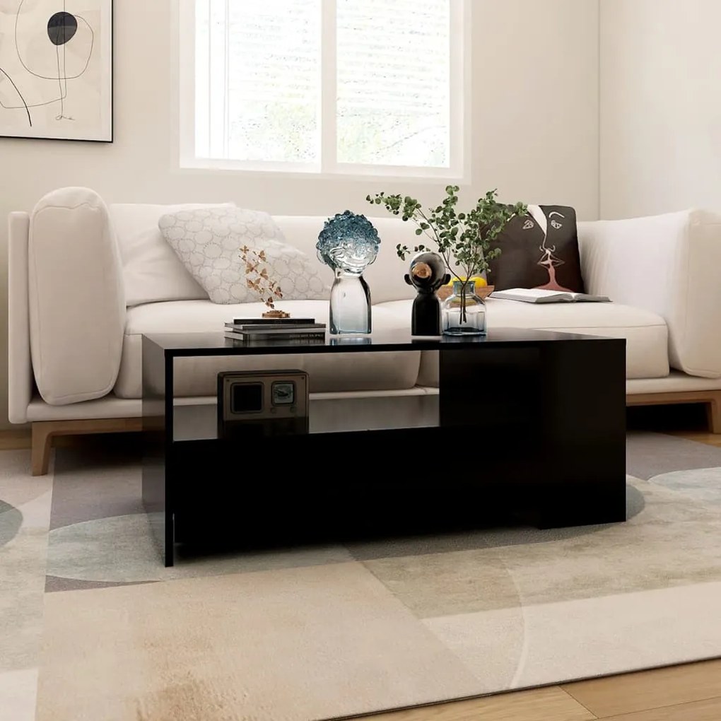 Mesa de centro 102x55x42 cm derivados de madeira preto