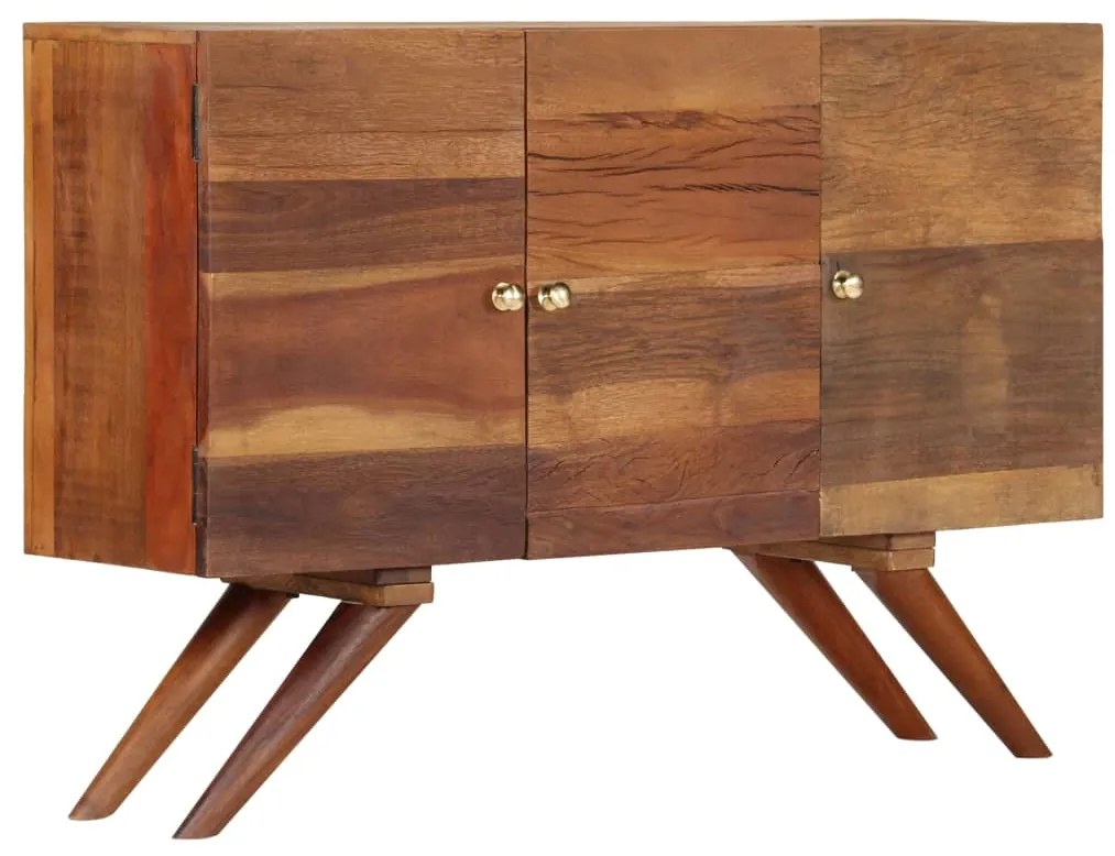 Aparador em madeira recuperada maciça 110x30x75 cm castanho