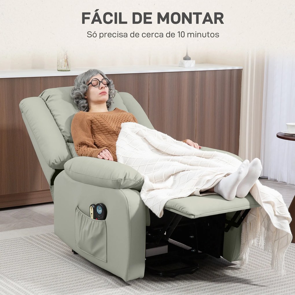 Poltrona Relax Levanta Pessoas Elétrica Poltrona com 8 Pontos de Massa