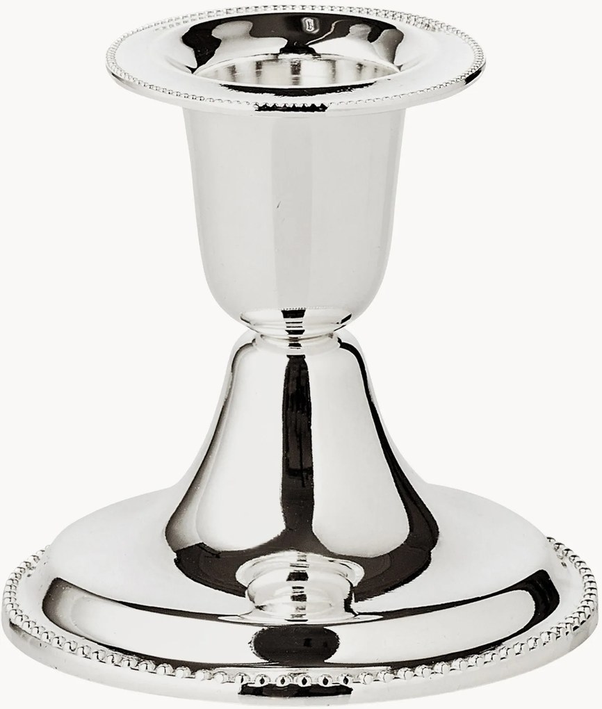 Castiçal prateado Perla, conjunto de 2