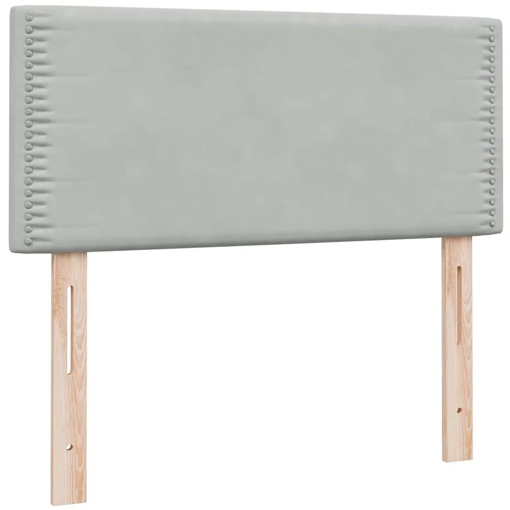 Cama com molas/colchão cinzento-claro 80x220 cm veludo