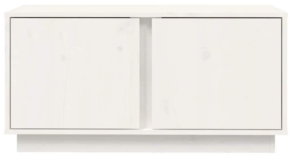 Móvel de TV 80x35x40,5 cm madeira de pinho maciça branco