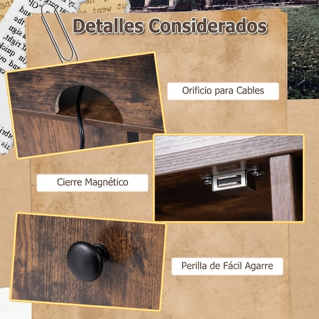 Móvel para Gira-Discos, 80 x 35,5 x 85,5 cm, Estação de Carregamento Integrada, Castanho