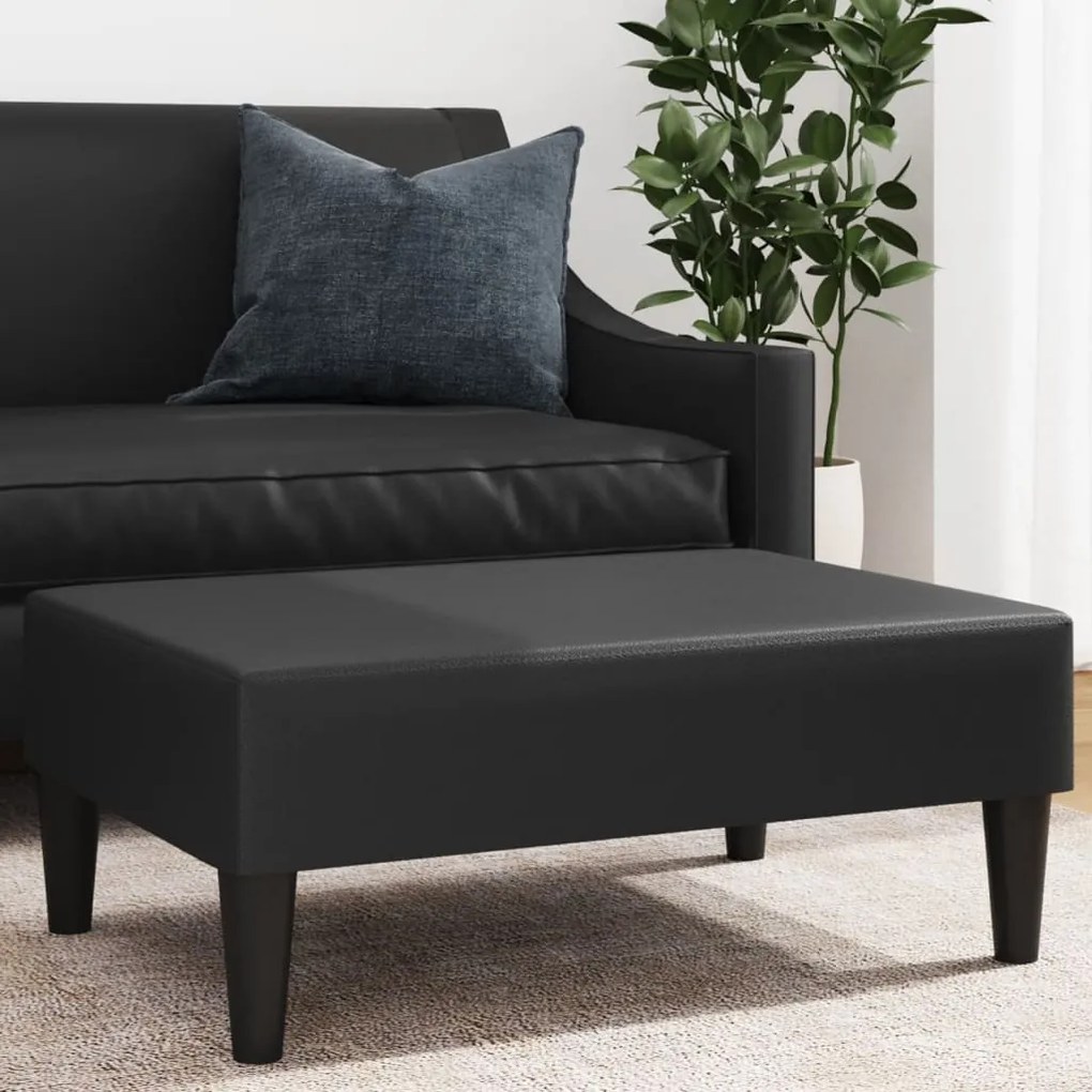 vidaXL Apoio de pés 77x55x31 cm couro artificial preto