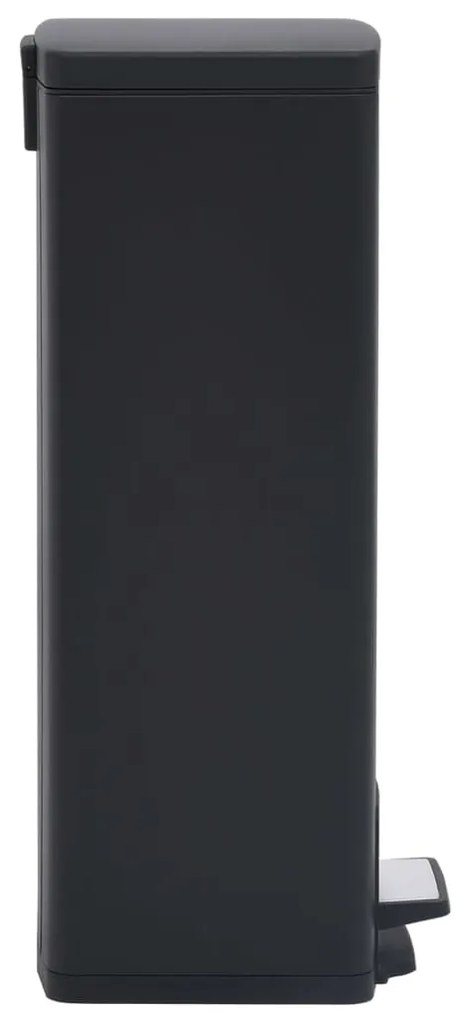 Caixote lixo pedal anti-impressão digital 30 L aço inox. preto