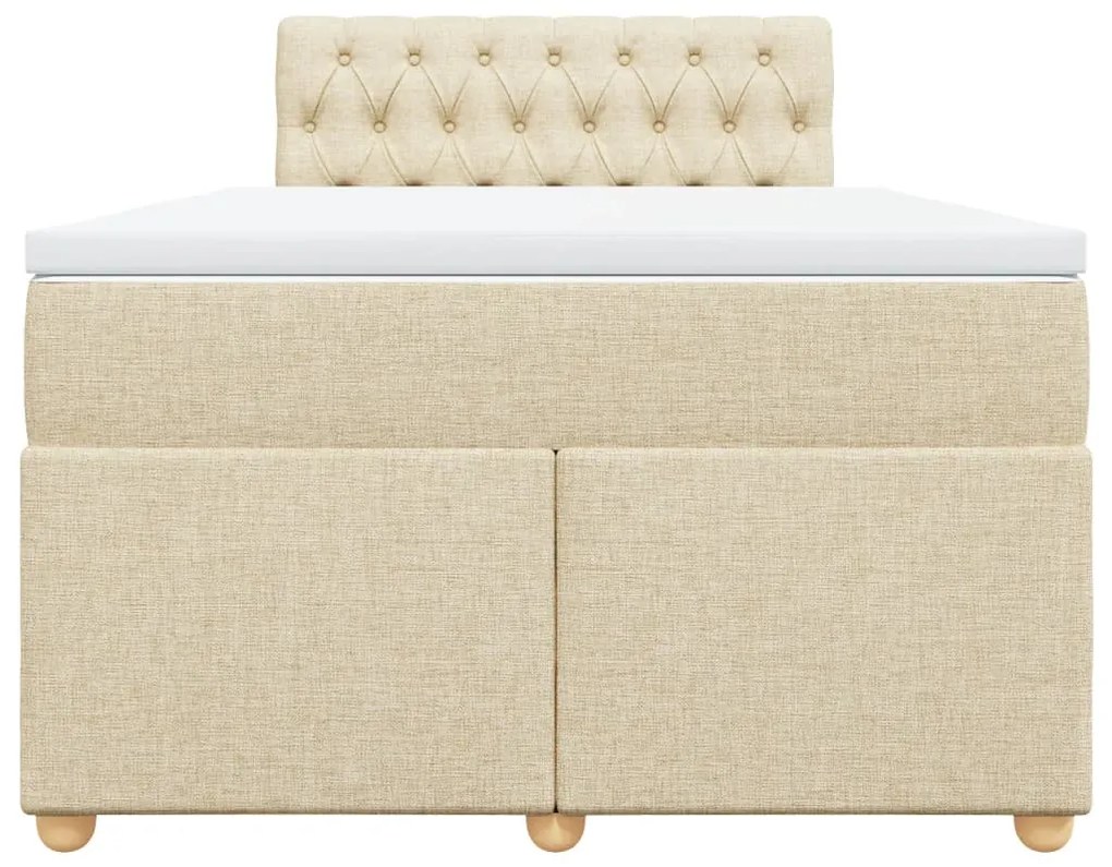 Cama boxspring com colchão 120x190 cm tecido cor creme