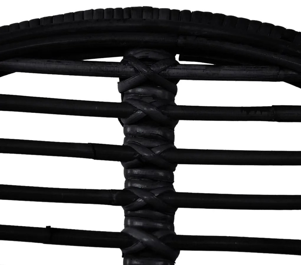 Cadeiras de jantar 6 pcs vime genuíno preto