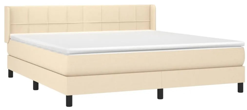 Cama com molas/colchão 180x200 cm tecido cor creme