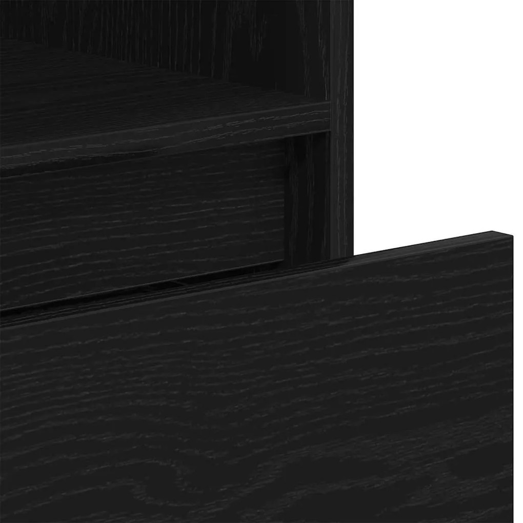 Estante Modular vidaXL Preta em Carvalho 36x30x171 cm em Madeira Engen
