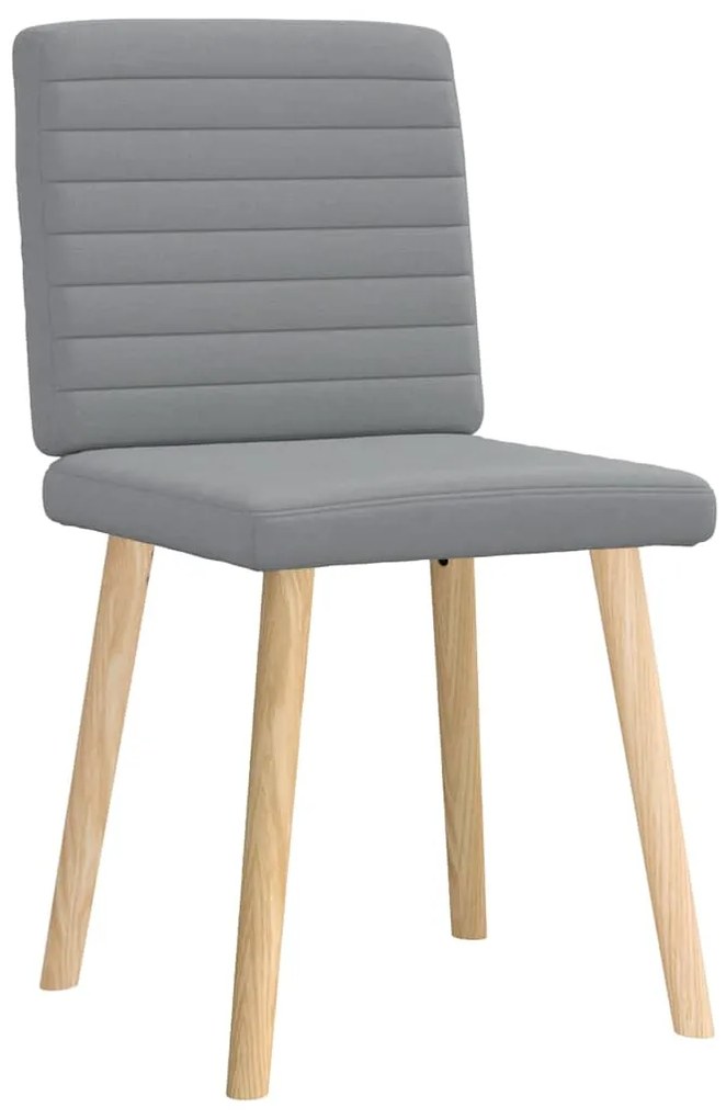 Cadeiras de jantar 2 pcs tecido cinzento-claro
