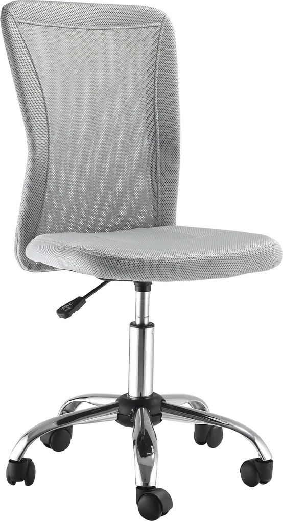 Vinsetto Cadeira de Escritório de Malha Giratória 360° e com 5 Rodas sem Braços com Altura Ajustável 100 kg 43x58x90-100 cm Cinza | Aosom Portugal