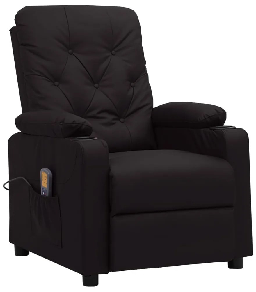 Poltrona de massagens couro artificial preto