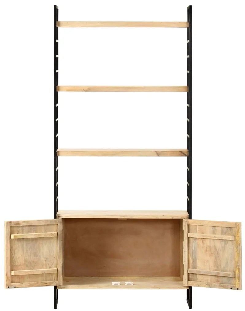 Estante de 4 andares 80x30x180 cm madeira de mangueira maciça