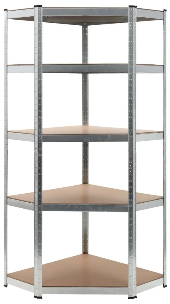 Prateleira de arrumação prateado 75x75x180 cm aço e MDF