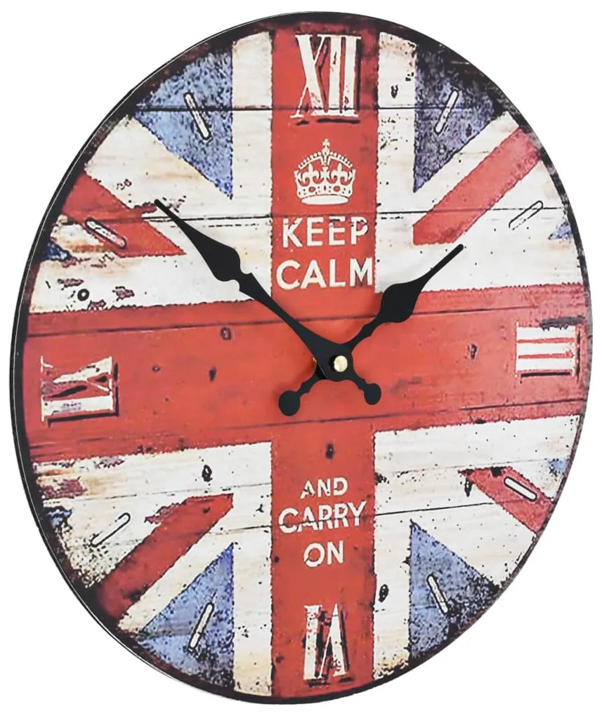 Relógio de parede vintage UK 30 cm