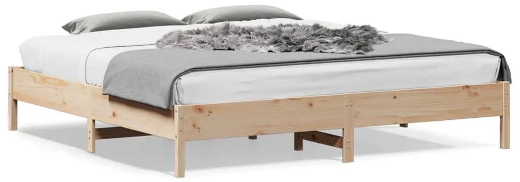 vidaXL Cama sem colchão 200x200 cm madeira de pinho maciça