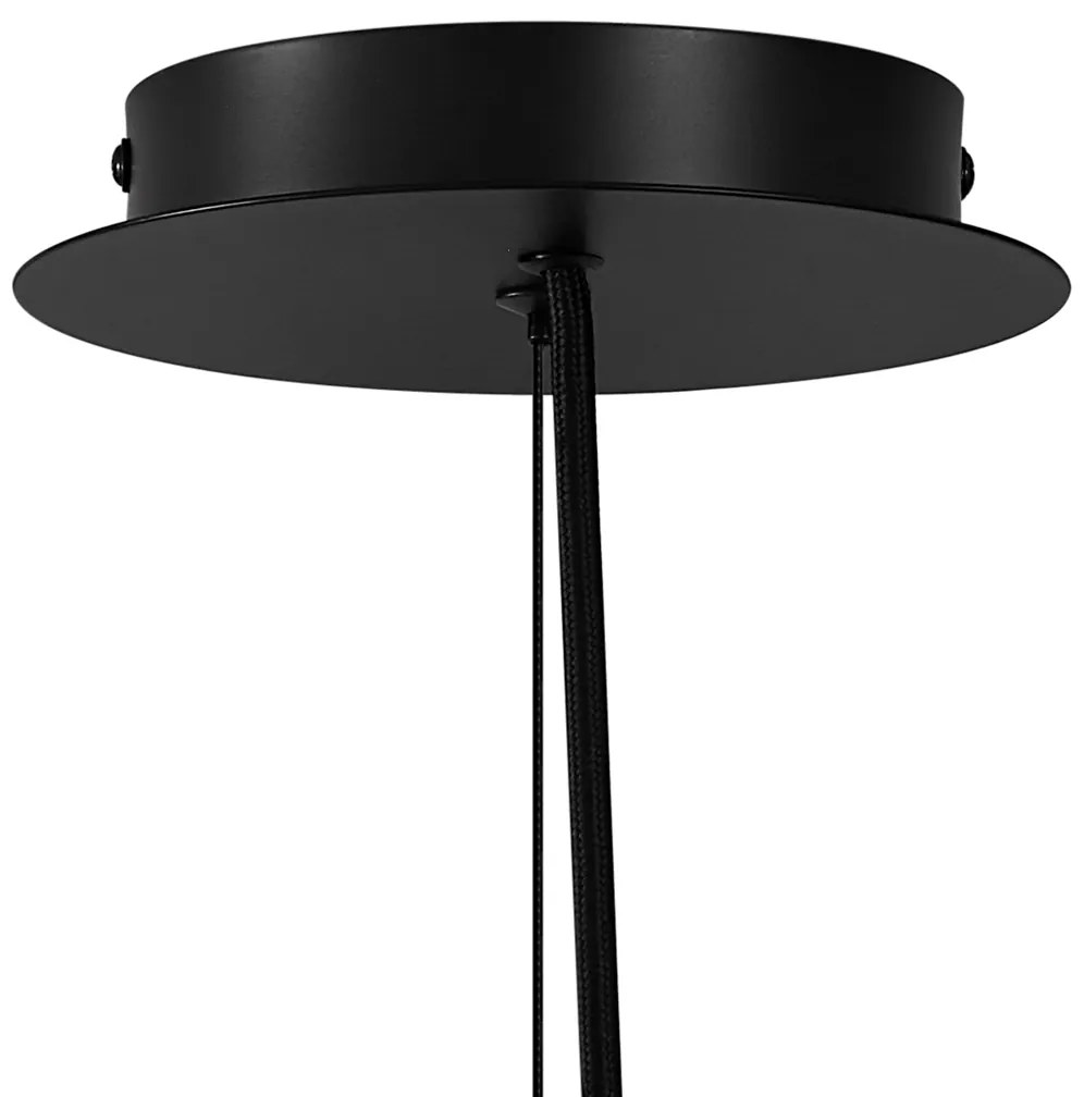 Candeeiro suspenso de design preto com vidro fumado redondo 6 luzes - Mochan