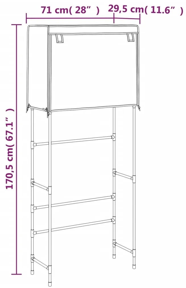 Estante arrumação p/ máquina de lavar roupa 2 prat. ferro creme