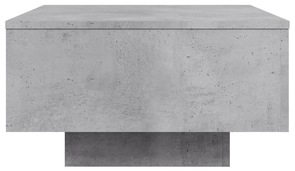 Mesa de centro com luzes LED 55x55x31 cm cinzento cimento