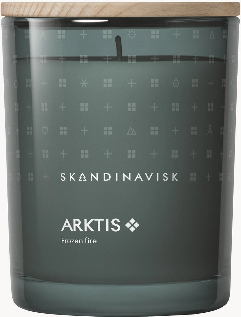 Vela perfumada Arktis (madeira varrida pelo vento, sálvia do ártico, hortelã, flocos de neve)
