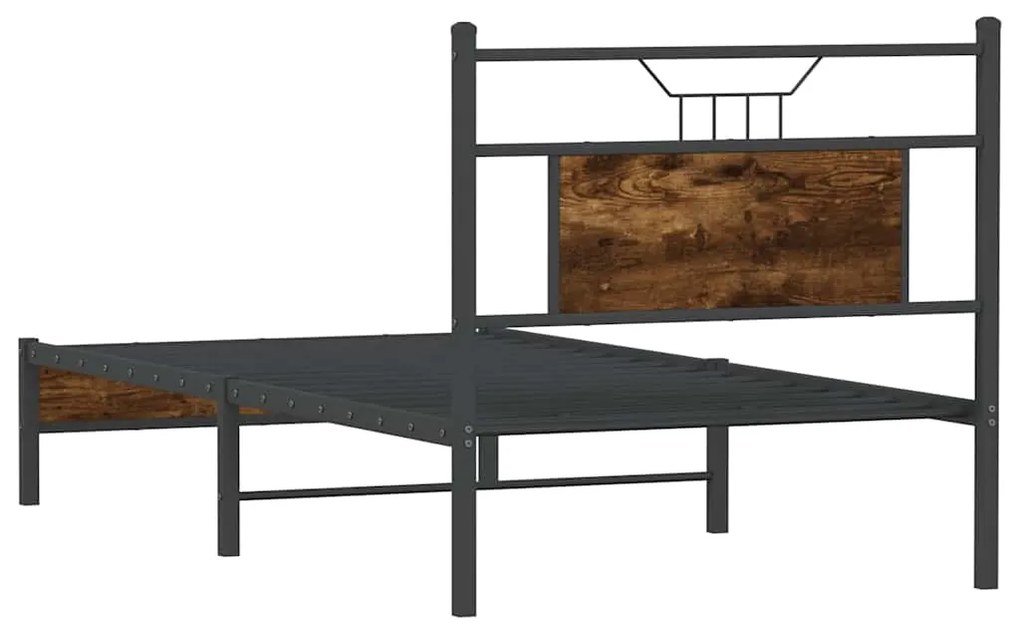 Estrutura cama s/ colchão derivados de madeira carvalho fumado
