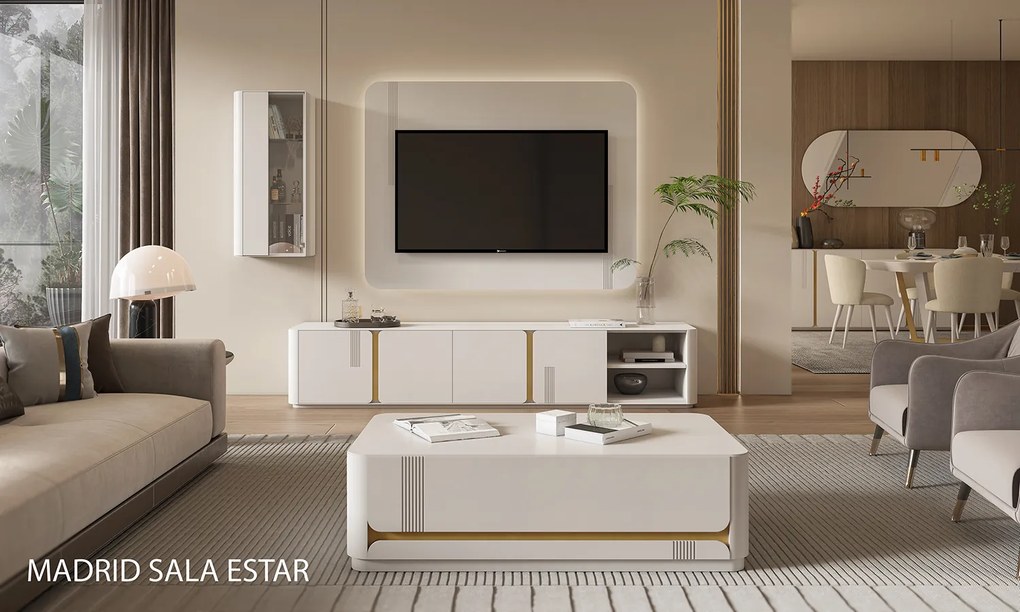 Painel tv c/Led Madrid (170cm I Lacado I Personalizável)