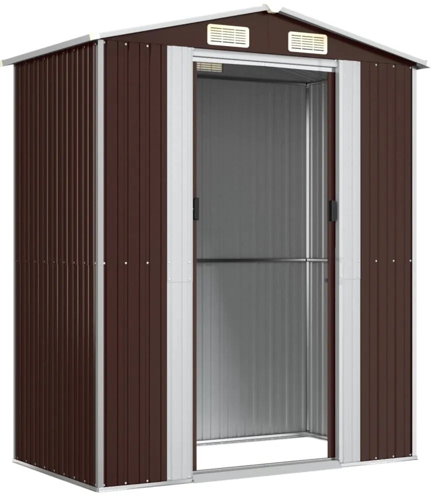 Abrigo de jardim 192x108x223cm aço galvanizado castanho-escuro
