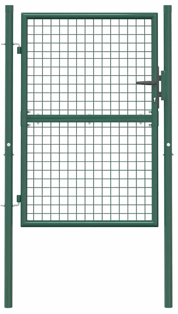 Portão de cerca 100x125 cm aço verde