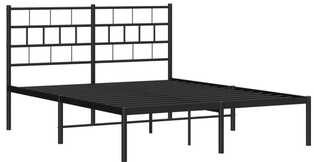 Estrutura de cama com cabeceira 160x200 cm metal preto