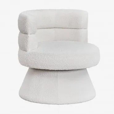 Pack De 2 Cadeirões Giratórios Em Tecido Bouclé Protea Caracóis Blanco - Sklum