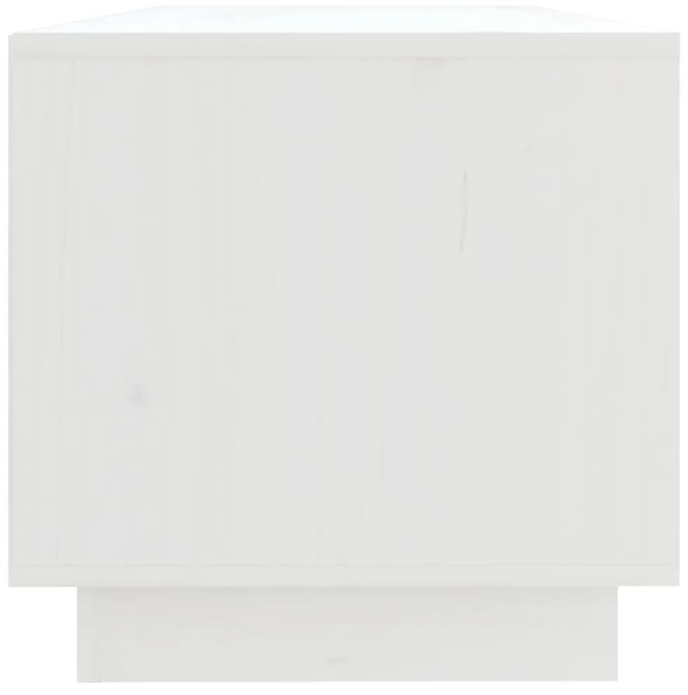 Móvel de TV 90x35x35 cm madeira de pinho maciça branco