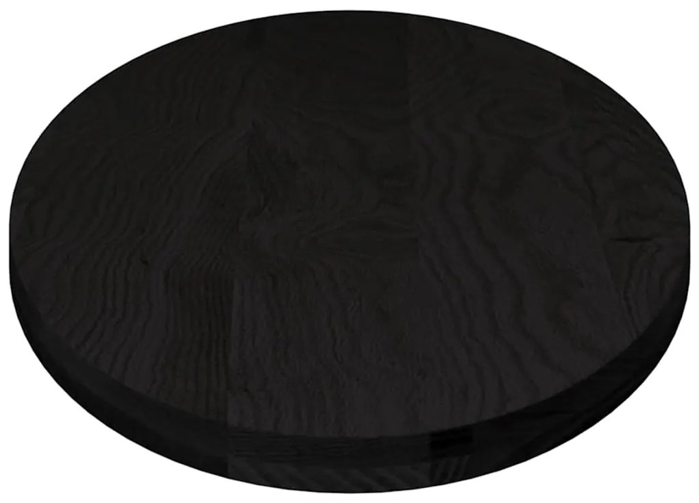 Tampo de mesa 140x60x4 cm carvalho maciça oval castanho-escuro
