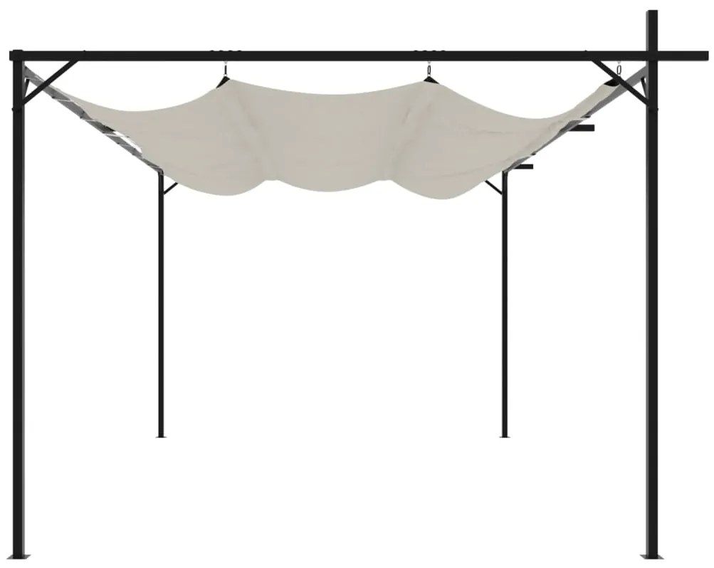 Pérgola com toldo retrátil 395x292x230 cm cor creme