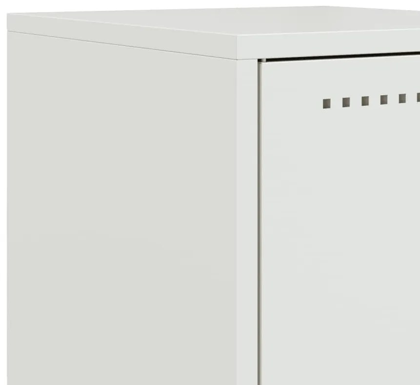 Mesas de cabeceira 2 pcs 36x39x78 cm aço branco