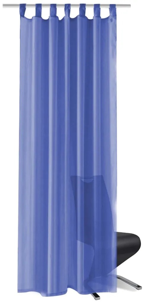 Cortinas em voile 2 pcs 140x175 cm azul real