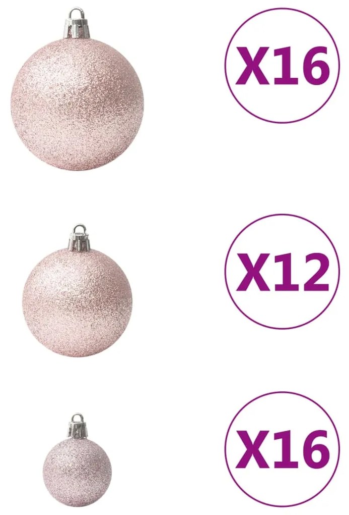 Conjunto de bolas de natal 100 pcs rosa