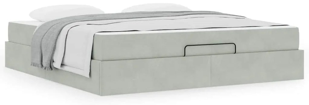 Estrutura da Cama Outros Cinzento-claro 180 x 200 cm Veludo